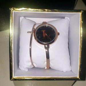 MZ Berger & Company "L" Watch and Bracelet set